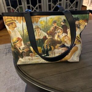Vintage Shoulder Bag With Painting By Renoir